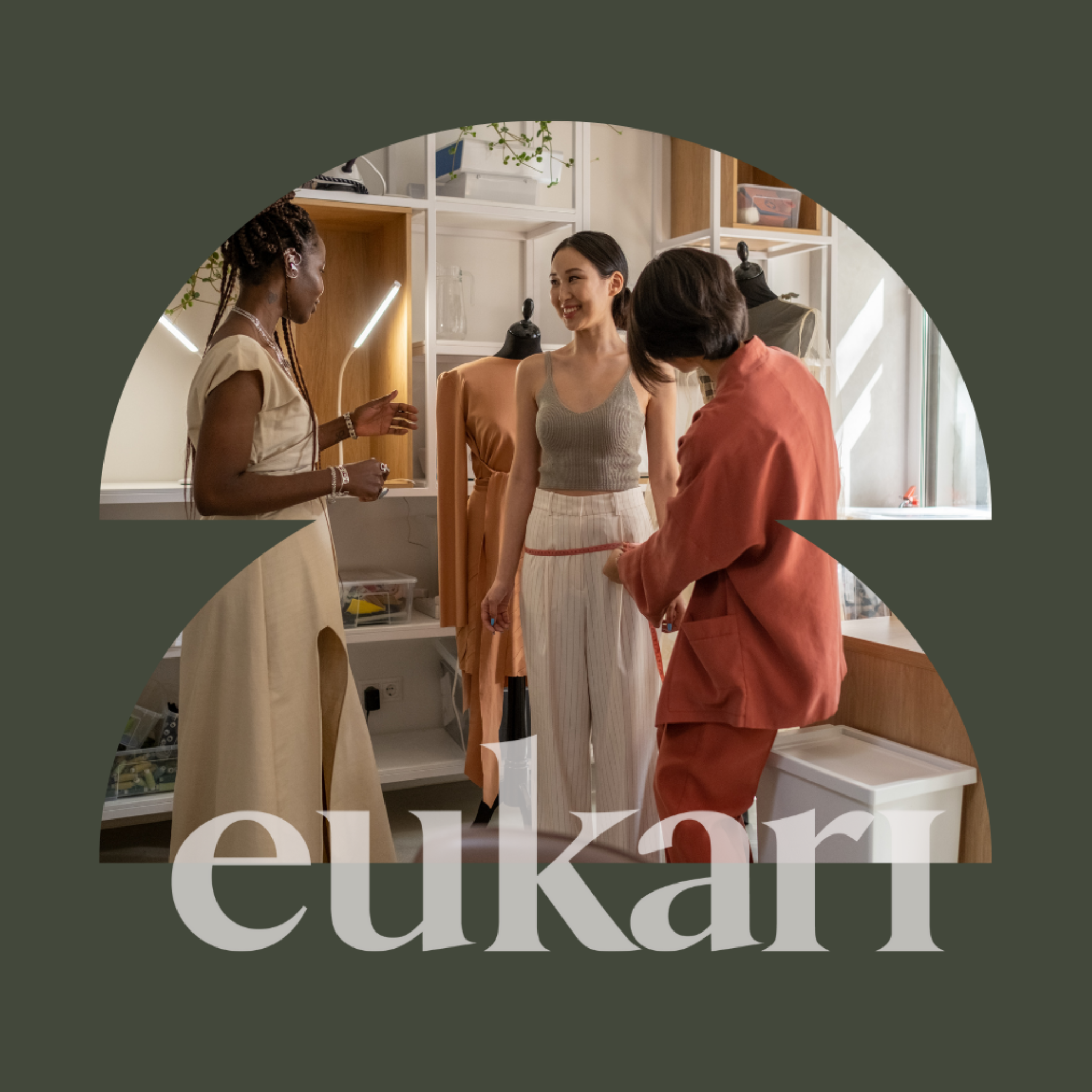 digital self-care calendar cover three women work in a fashion studio