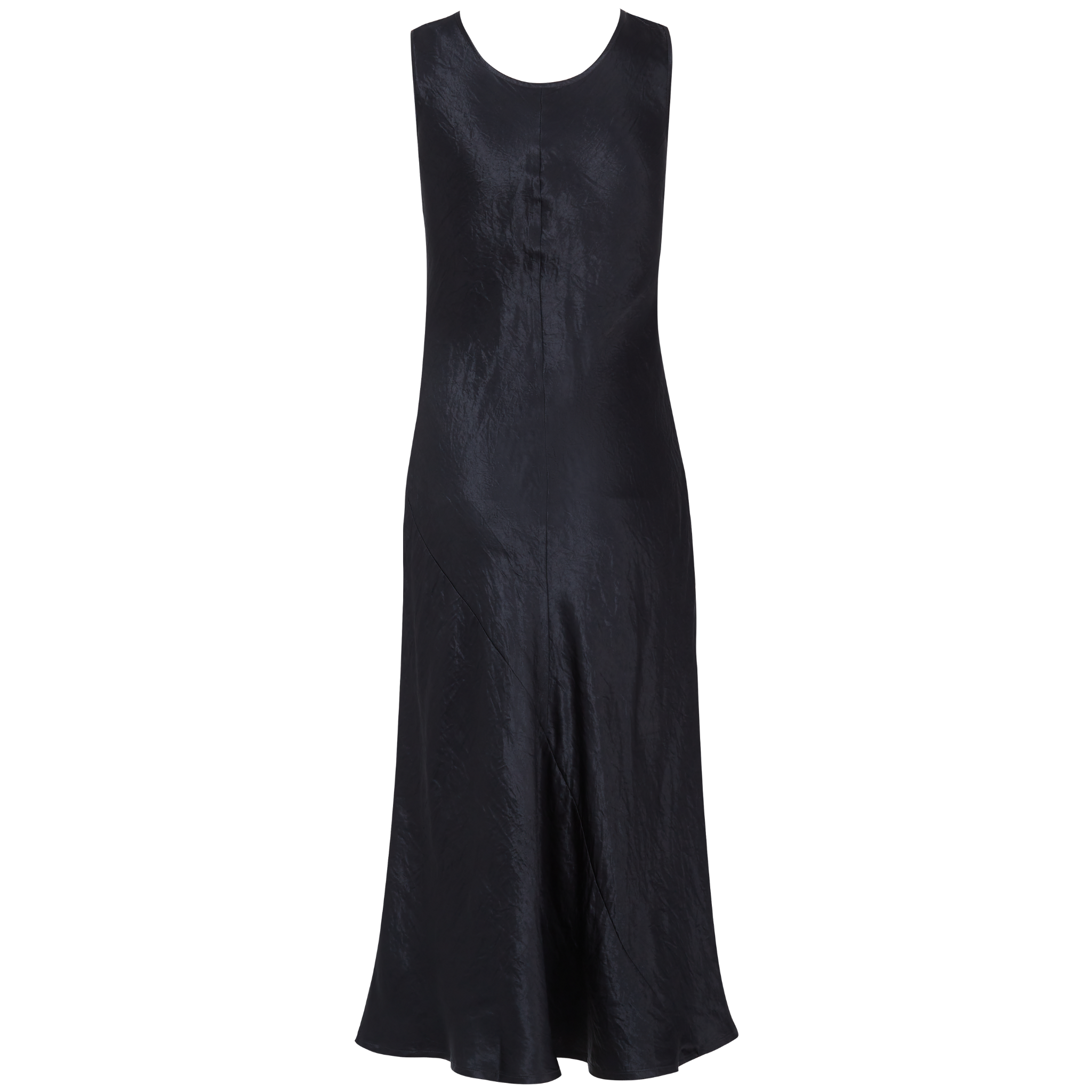 back view of a black slip dress