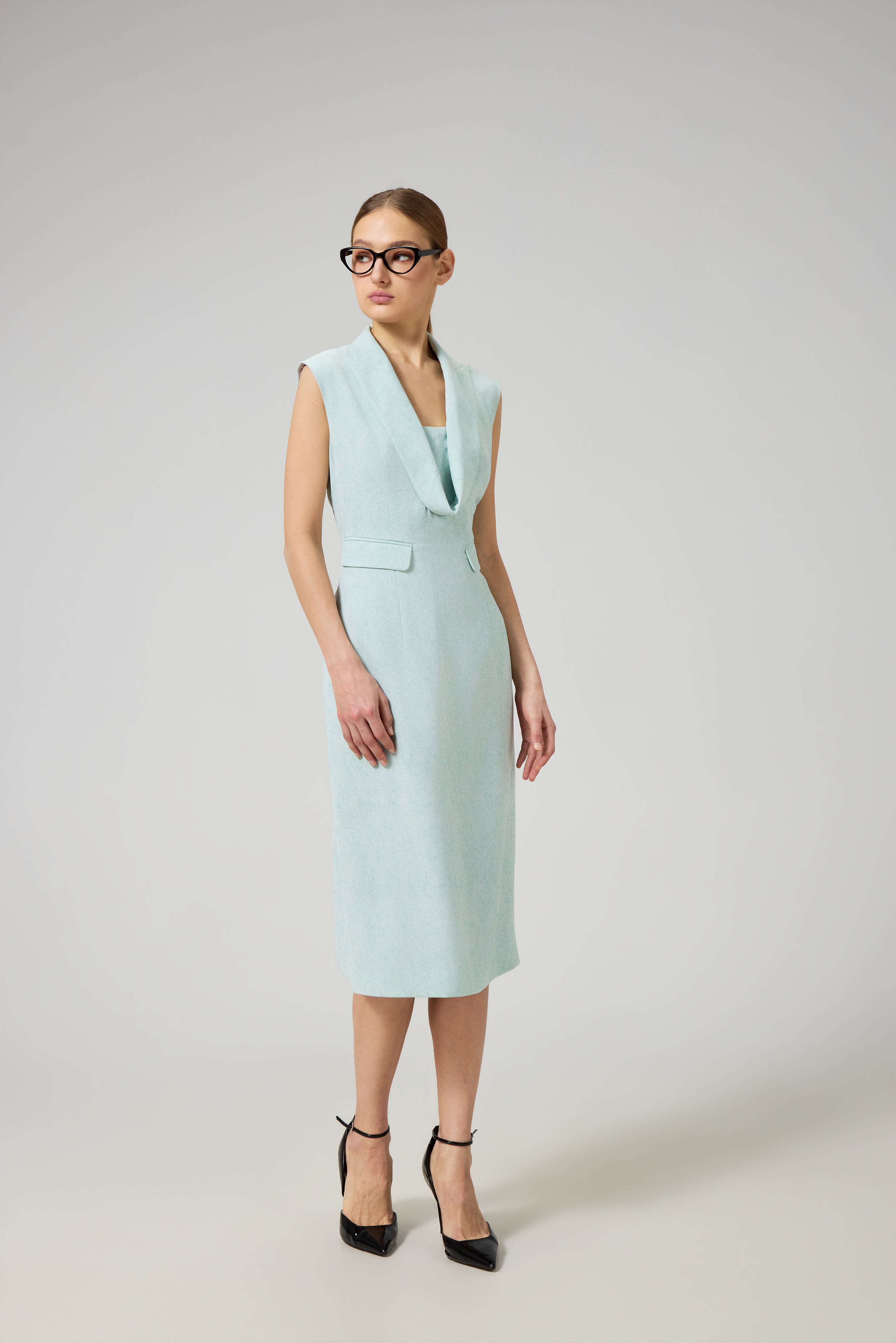 Folded Collar Dress