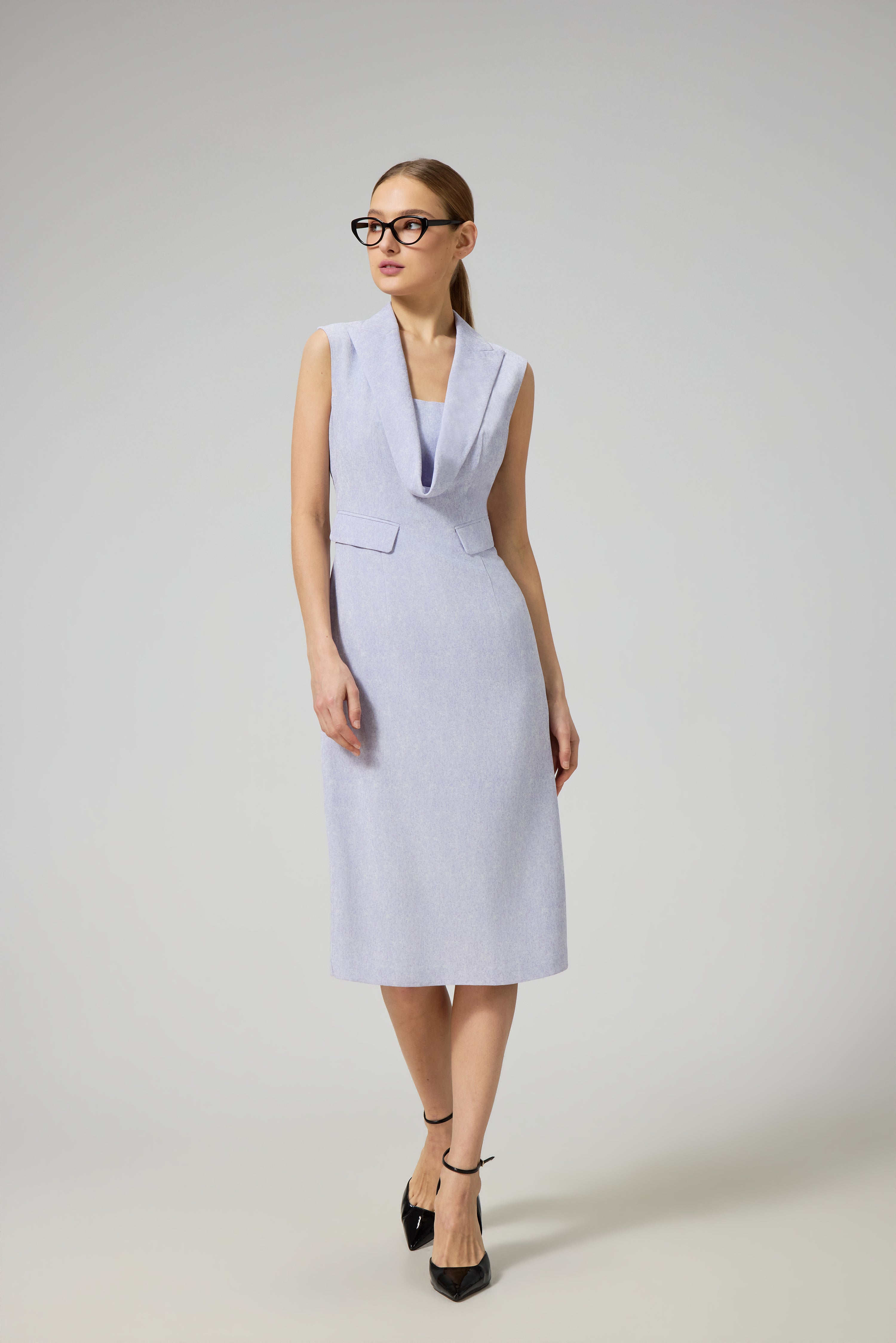 Folded Collar Dress