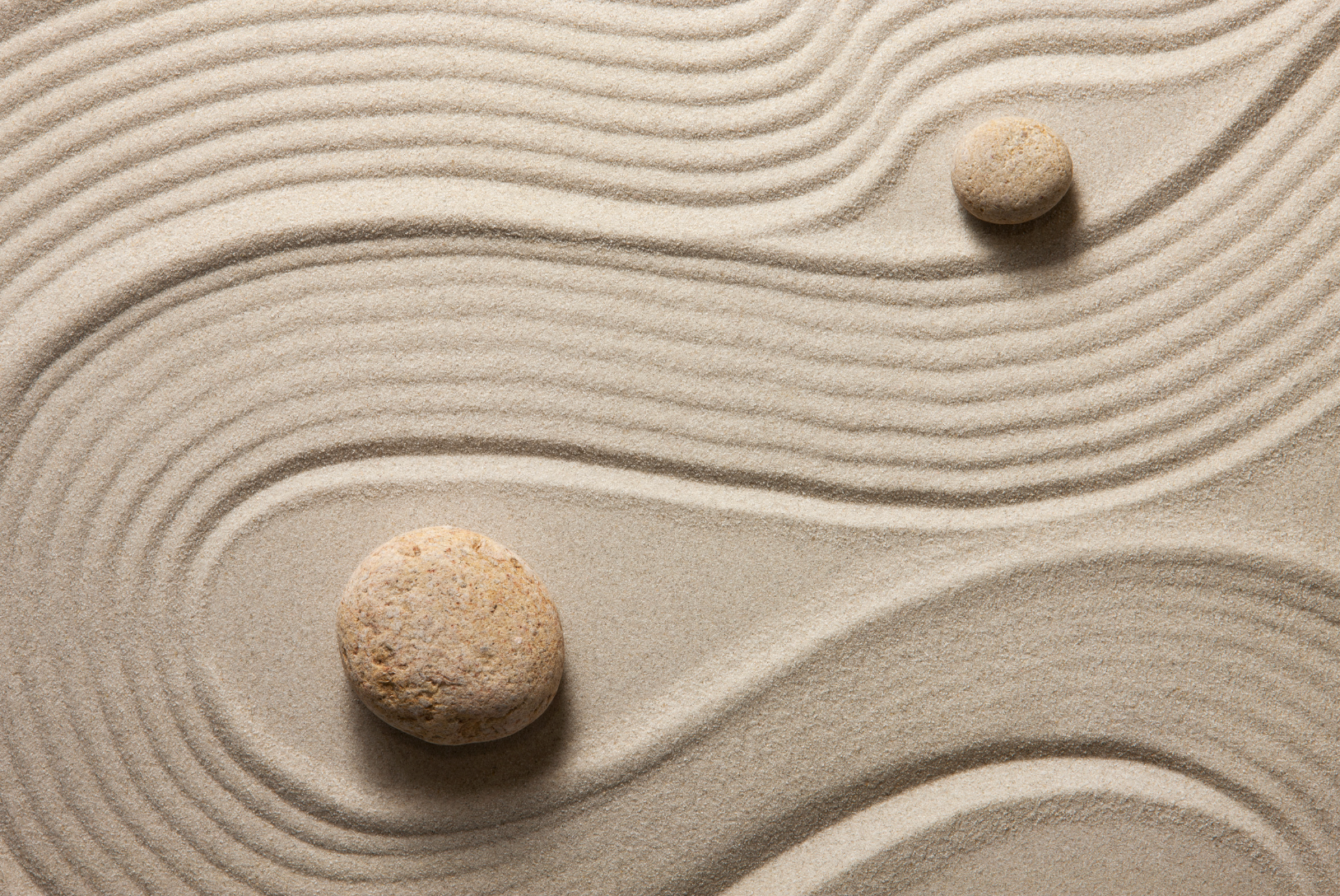 rocks on a raked sand background