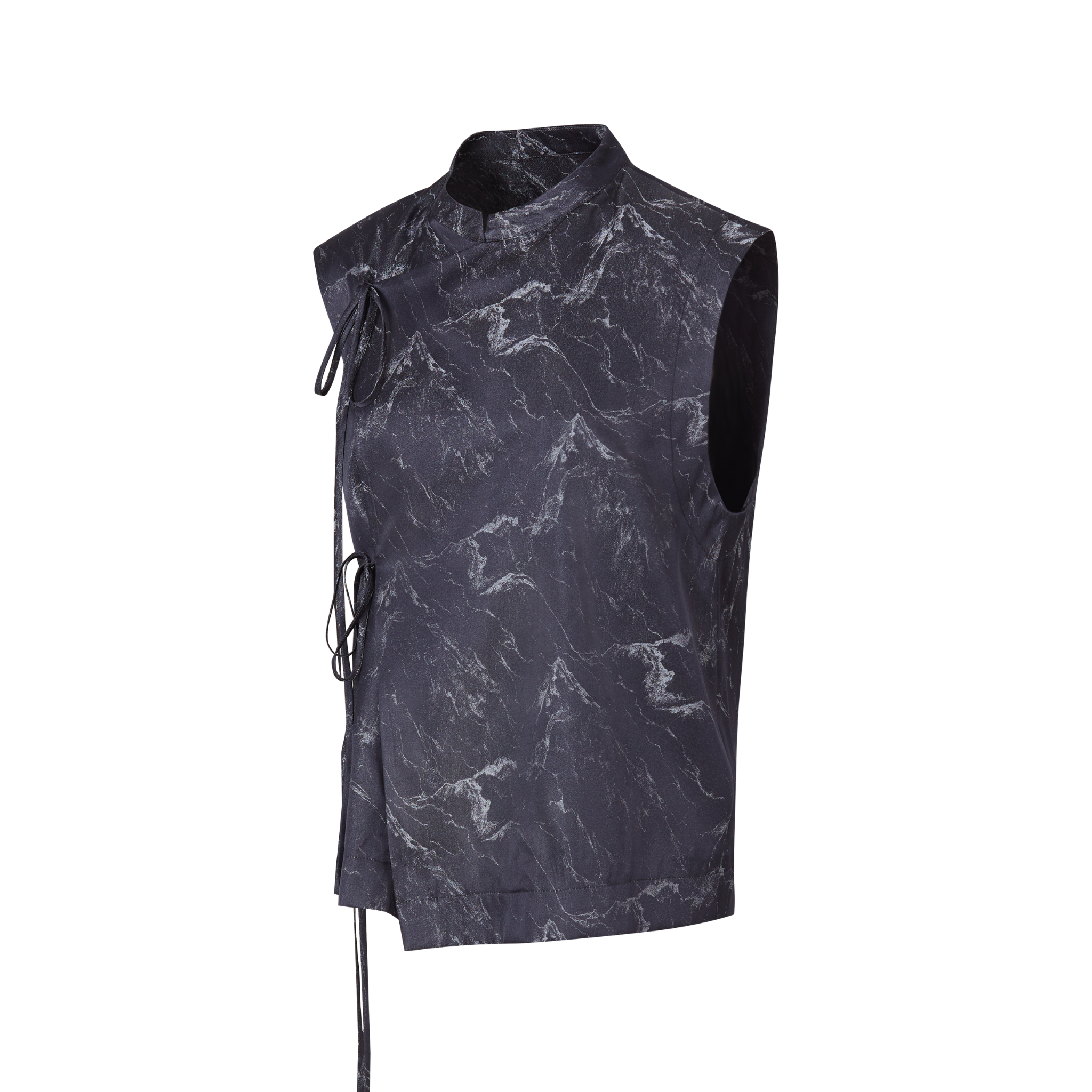 side view of a silk vest